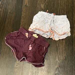 2 pairs shorts Peek Kids and Zara Baby Girl Drawstring Shorts — sizes 3-4